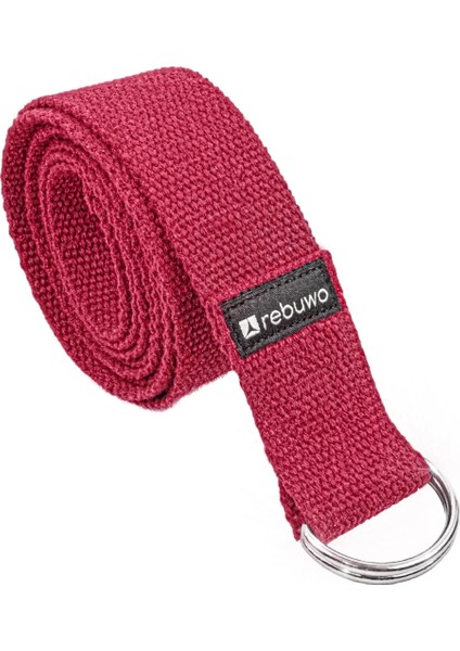 Kırmızı Yoga Kemeri, Doğal Pamuk 184 Cm,yoga ve Pilates Için Ideal, Red Cotton Yoga Strap