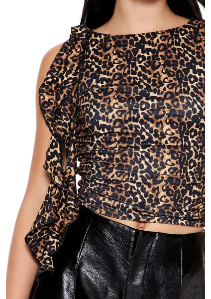 Leopar Desenli Bluz