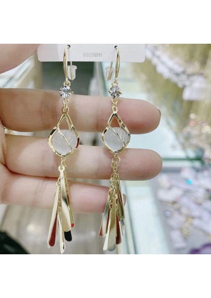 Kadınlar Için Moda Mizaç Uzun Püskül Yaz Popüler Küpeler Süper Parlak Üst Düzey Hafif Lüks Küpeler (Yurt Dışından)