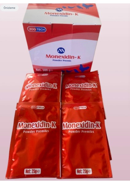 Monexidin-K Antikoksidial Tavuk Güvercin Kanlı Ishal Önleyici 100 gr (4 adet 25 g şase)