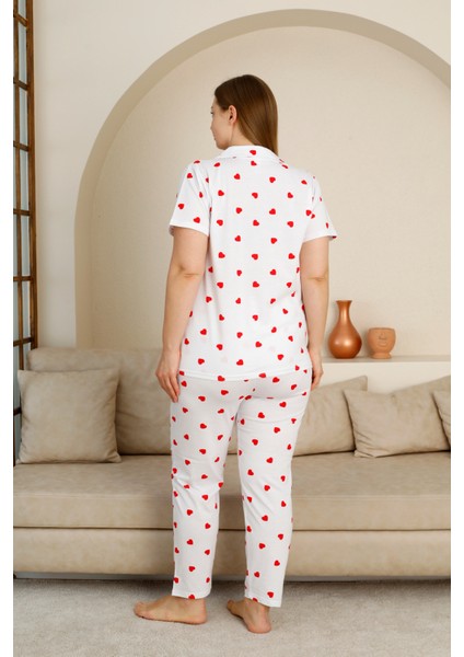 Büyük Beden Pamuk Düğmeli Kadın Pijama Takımı – Rahat ve Şık Gömlek Pijama Tasarımı modelleri