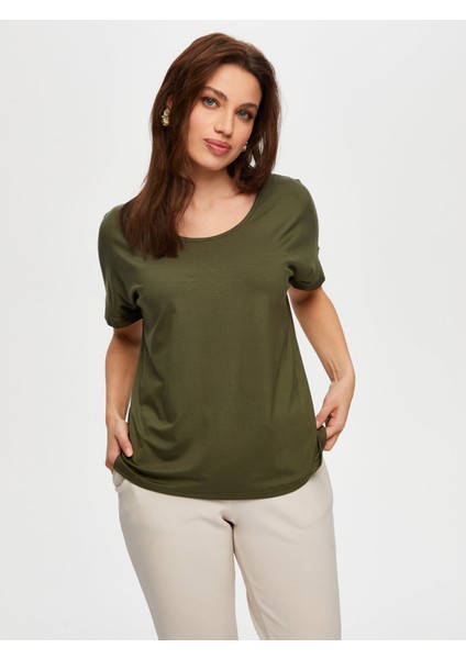 Yuvarlak Yaka Düşük Kollu T-Shirt S25TSH003