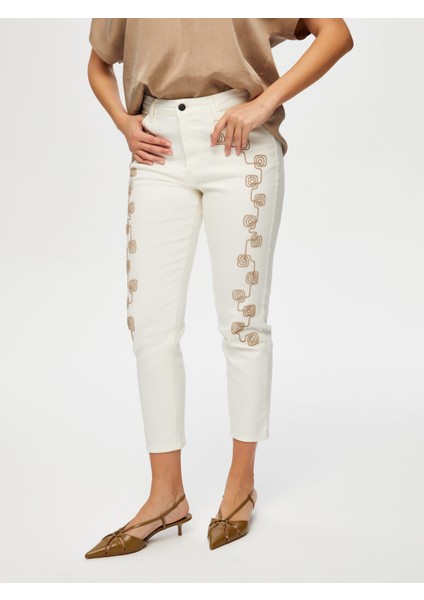 Yanları Ip Nakışlı Slim Fit Jean Pantolon S25JPN002 fiyatları