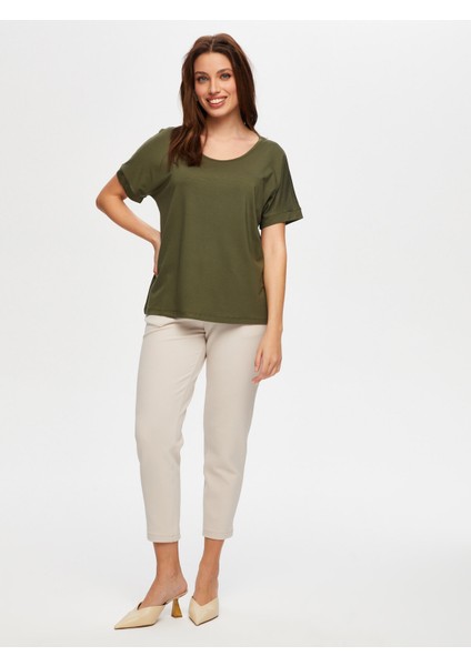 Yuvarlak Yaka Düşük Kollu T-Shirt S25TSH003