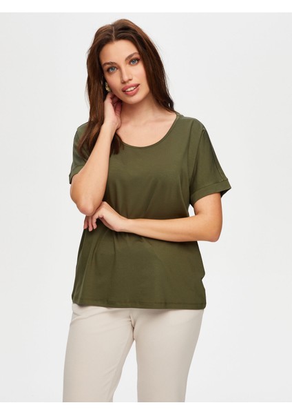 Yuvarlak Yaka Düşük Kollu T-Shirt S25TSH003