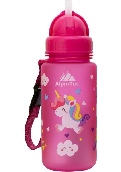 Unicorn Pembe Tritan Çocuk Pipetli Su Matara 400 ml