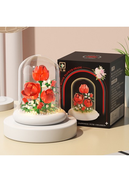 Puzzle Küçük Parçacıklar Ekleme Blokları Simülasyon Çiçek Modeli Oyuncaklar (Yurt Dışından)