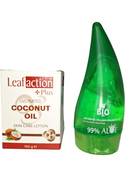 Ozonlanmış Hindistan Cevizi Yağı 150 gr - Aloe Vera Jel 120 gr 2'li