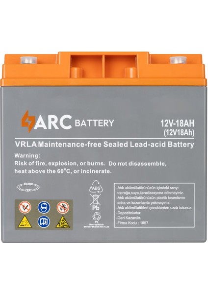 12/18 Ah Agm Arc Battery (Üretim YILI:2024)