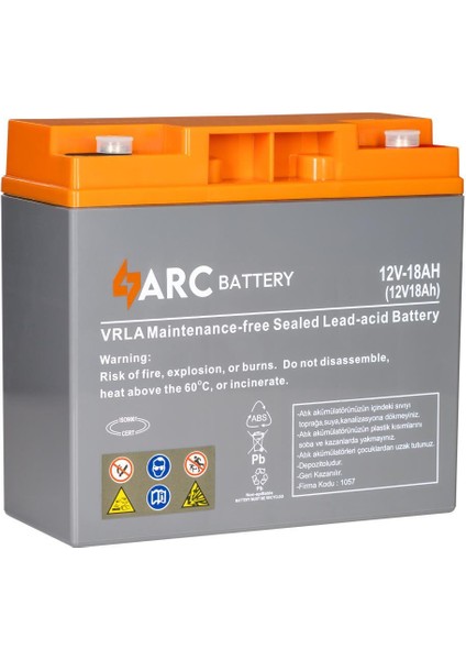 12/18 Ah Agm Arc Battery (Üretim YILI:2024)