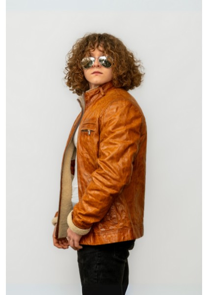 Culebrita Erkek Kürk Deri Ceketi