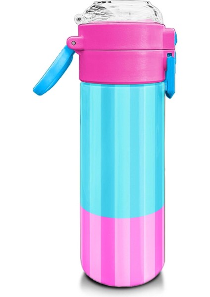 Kids Renkli Çizgili Desenli Pipetli ve Direkt Içim Çelik Termos 500 ml 31987 fiyatları