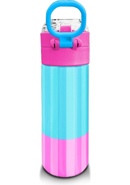 Kids Renkli Çizgili Desenli Pipetli ve Direkt Içim Çelik Termos 500 ml 31987 modelleri