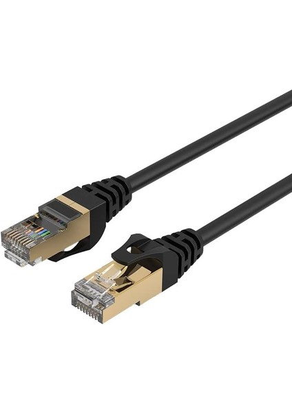 Cat7 5 Metre Ethernet Kablosu - 10GBPS Yüksek Hız, 600MHZ Bant Genişliği, Çift Koruma (Stp), Altın Kaplama RJ45 Konnektörlü, Ağ Kablosu - Modem, Router, Pc, Tv, Oyun Konsolu Için Uyumlu