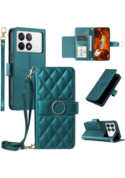 Xiaomi Poco X6 Pro 5g Crossbody Deri Kılıf Cüzdan Standı Eşkenar Dörtgen Kapak (Yurt Dışından)