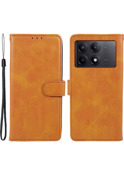 Xiaomi Poco X6 Pro 5g Standı Anti-Damla Kabuk Telefon Kılıfı Manyetik Toka Pu Deri Cüzdan (Yurt Dışından)