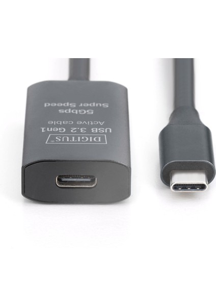 Dıgıtus Aktif USB 3.2 Gen1 5g Uzatma Kablosu, Usb-C - Usb-C, 10METRE