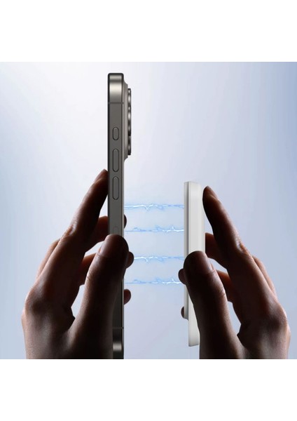 WI-P037 Qi Şarj Teknolojili LED Işık Göstergeli Magsafe Kablosuz Powerbank 5000MAH 15W Beyaz fırsatları