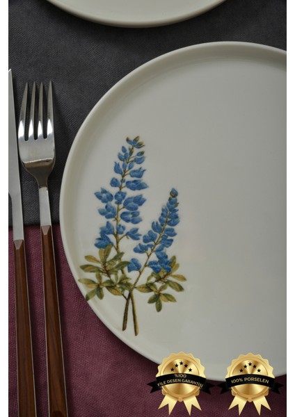 Hazeran 6'lı Porselen Pasta Tabağı Seti
