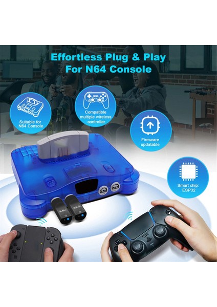 Ps3/ps4/ps5 Nintendo Switch Oyun Kontrolcüleri Siyah Için Nintendo 64 Konsolu Için Kablosuz Oyun Kontrolcüsü Adaptörü (Yurt Dışından)