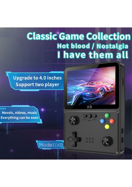X8 Retro Oyun Konsolu 4 Inç IPS Ekran El Tipi Oyun Oyuncusu 10 Simülatör Video Oyun Konsolu Sfc Gbc Gba Beyaz (Yurt Dışından) fırsatları