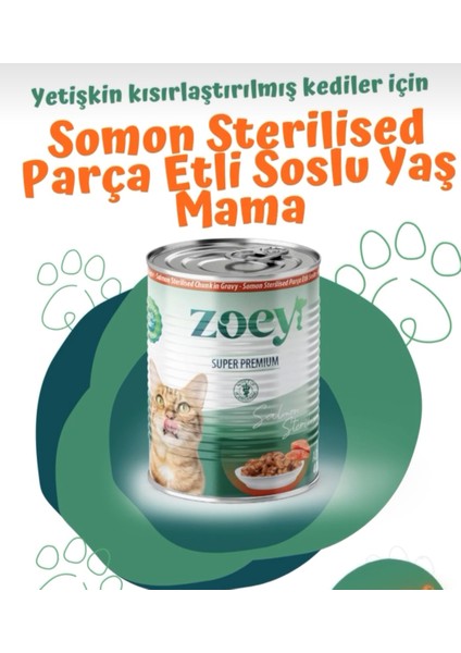 Somon Sterilised Kısırlaştırılmış Yetişkin Kedi Konserve Maması 400 gr x 6 adet
