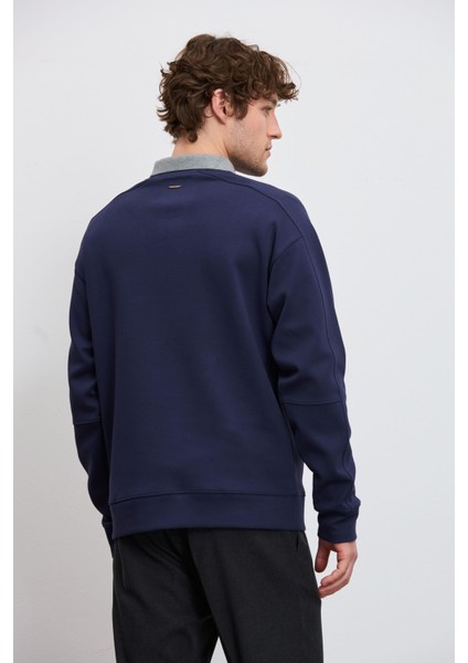 Cepli Bisiklet Yaka Teknik Sweatshirt