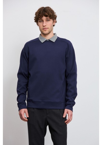 Cepli Bisiklet Yaka Teknik Sweatshirt