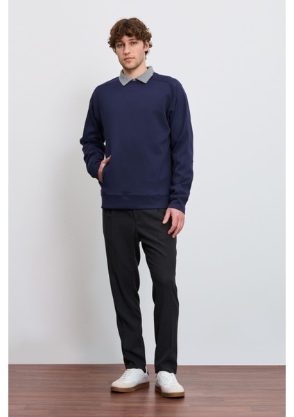 Cepli Bisiklet Yaka Teknik Sweatshirt
