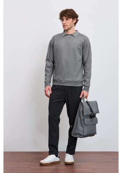 Cepli Bisiklet Yaka Teknik Sweatshirt