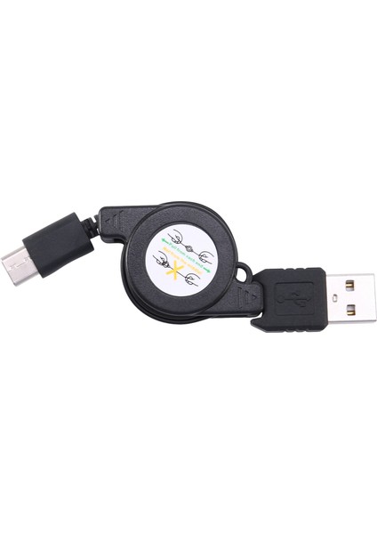 USB Type C USB 3.1 Geri Çekilebilir Kablo Şarj Cihazı Şarj Type-C Usb-C Kablosu Siyah (Yurt Dışından)