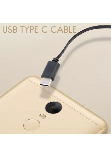 USB Type C USB 3.1 Geri Çekilebilir Kablo Şarj Cihazı Şarj Type-C Usb-C Kablosu Siyah (Yurt Dışından)