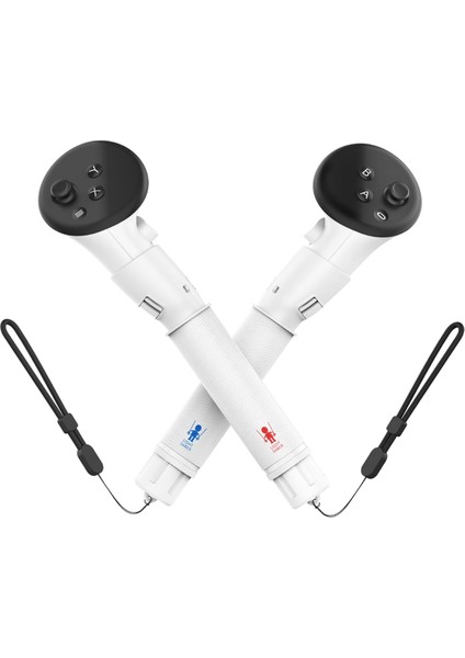 Meta Quest 3 Için 5'i 1 Arada Vr Kontrol Cihazı Adaptörü Quest 3 Vr Golf Aksesuarları Için Sap Tutacakları Uzatmaları Uzun Kollar-Beyaz (Yurt Dışından) modelleri