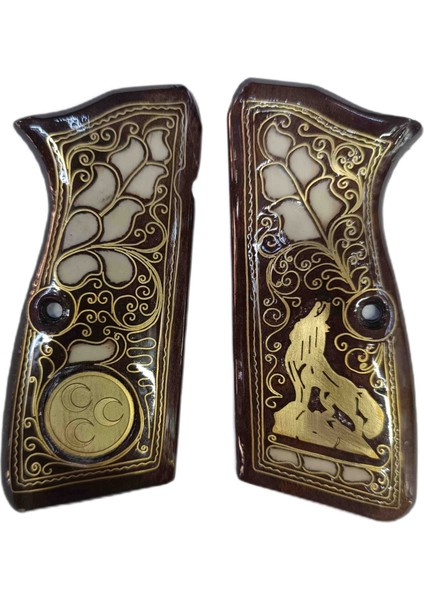 Browning Hp 14 Lü Zig 14 ve Yavuz 14 Lü Ahşap Işlemeli Kabze