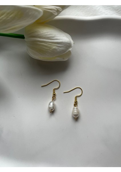 Gerçek İnci Kararmaz Çelik Küpe