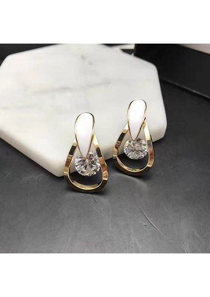 Moda Kedi Gözü Elmas Küpe Kadın Ilkbahar Ve Yaz Ince Yeni Stil Işık Lüks High-End Küpe (Yurt Dışından)