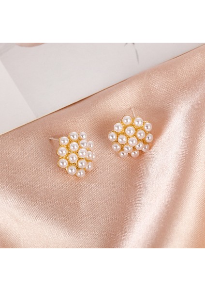 Xıaoxıang Inci Küpeler Niş Retro Küpeler S925 Gümüş Iğne Küpeler Üst Seviye Bayan Küpeleri (Yurt Dışından)