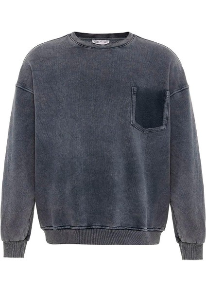 Yıkamalı Cep Detaylı Oversize Sweatshirt Siyah modelleri