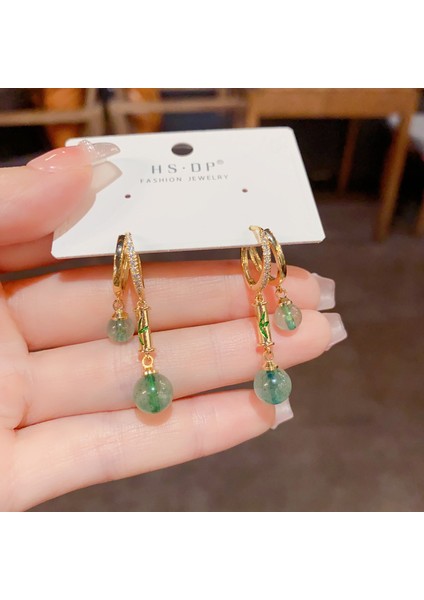 Popüler 925 Gümüş Iğne Küpe Klasik Geometrik Uzun Püskül Küpe (Yurt Dışından)