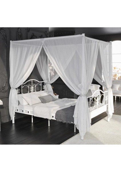 Pero Sultan Çift Kişilik Başlıklı Ferforje Metal Beyaz Karyola (Cibinliksiz) 180 x 200 fiyatları