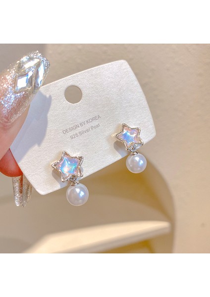 925 Gümüş Iğne Yay Küpe Kore Tarzı Küpeler Üst Düzey Küpeler Niş Inciler Çok Yönlü Mizaç Küpeleri (Yurt Dışından)