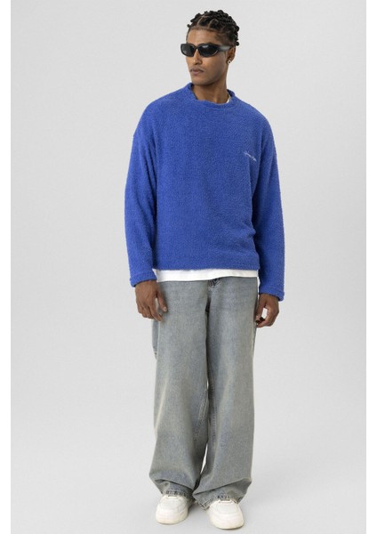 Bisiklet Yaka Oversize Peluş Sweatshirt Saks fırsatları