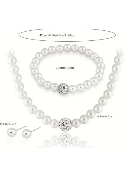 Bohem Tarzı Inci Takı Seti (Koly+Bileklik+Küpe) fırsatları