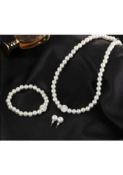 Bohem Tarzı Inci Takı Seti (Koly+Bileklik+Küpe) indirimleri