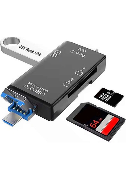 ZR826 - 6ın1 USB 2.0 Otg Sd Tf Kart Okuyucu