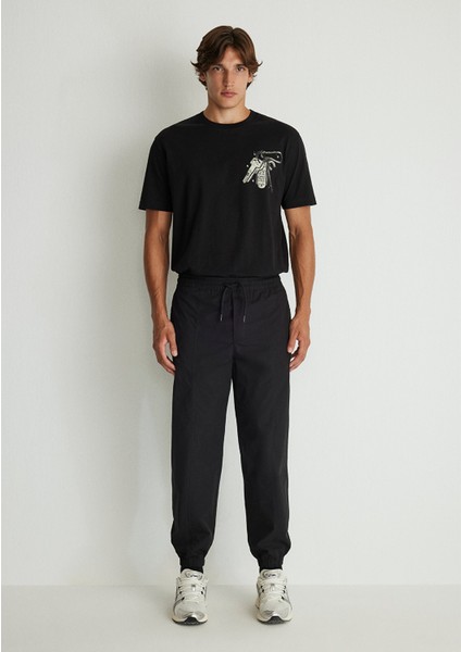 Beli Lastikli Siyah Jogger Pantolon 0010190-900