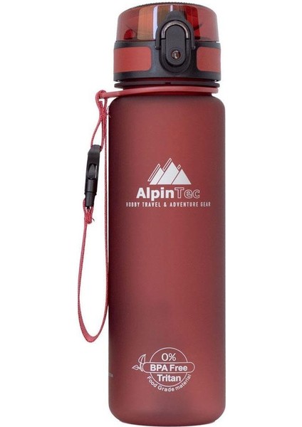 Koyu Kırmızı 23 cm 500 ml Tritan Su Matarası