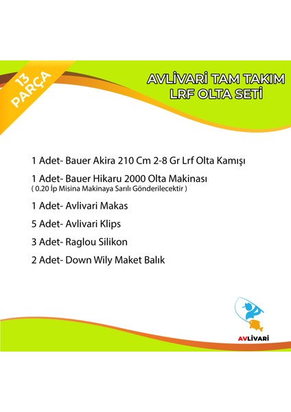 Akira 210 cm 2-8 gr Lrf Olta Seti - Bauer Hikaru 200 Olta Makinası Tam Takım Hobi Usta Lrf Olta Seti