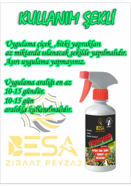 Portakal-Limon-Kamkat(Kumkuat) Için Özel Besin 500 ml Hazır Sprey Çiçek Şımartan - Çoşturan fiyatları