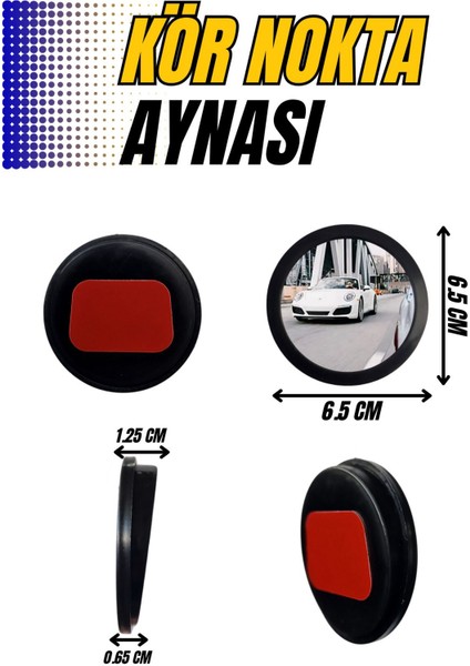 Kör Nokta Aynası Park Etme Aynası Yuvarlak 2 Adet (Ürün Gerçek Camdan Üretilmiştir)